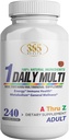 Monivitamiini, monimineraalit lisäravinteet w/antioksidantit, sinkki, D3-vitamiini ja B-vitamiinit, gluteeniton, muut kuin muuntogeeniset ainesosat - (240 Count) 365 Terveys
