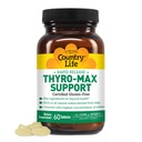 Country Life Thyro-Max Support - Kelv-Derived Jodi & L-tyrosine Kilpirauhasen täydentää miesten ja naisten - B-vitamiinit, Gluteeniton, Vegan, Kosher - 60 kapselia