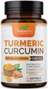 Kurkuma Curcumin Supplement 1500mg - BioPerine Black Pepper Extract Advanced Absorption Curcuminoids for Nature's Joint Support - Antioksidantti kasviperäisten täydentää naisten ja miesten, ei-GMO - 60 Softgels