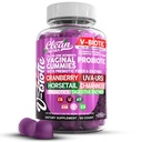 Clean Nutraceuticals Vaginal Probiootit naisille Gummies with Cranberry, Uva Ursi, Horsetail, D-Mannose, Prebiootit & Dgestive Enzymes, Vaginal Health Supplement for pH Balance Flora Odor VBitic