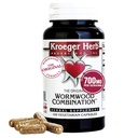 Kroeger Herb Products, Wormwood Herb, Black Walnut, Clove, Quassia, Worm Wood Detox Cleanse - Kasvissyöjäkapselit, ei-muuntogeenisiä, Gluteenittomia, Ei säilöntäaineita tai täyteaineita - 100 kapselia, Valmistettu Yhdysvalloissa