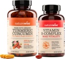 NatureWise Curcumin Turmeric 2250mg & B-vitamiini Complex naisten ja miesten - 150 Softgels Cellular Energy Mental Clarity Tuki