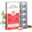 Happy Cultures Hyvästi Kaasu, Purukaasua Ruoansulatuskanavan kapselit, turvotus ja ruoansulatushäiriöt Simetikoni 50mg - 30 Chewables