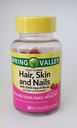 Spring Valley Hiukset, iho ja kynnet 2500 mcg Biotin ravintolisä, 60 Pektiiniä Gummy