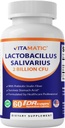 Vitamatic Lactobacillus Salivarius 2 miljardia per DR-kapseli - 60 luku - Ruoansulatuskanavan tuki - Valmistettu prebioottisella inuliinikuidusta (1 pullo)