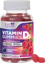 D3-vitamiini Gummies 5000 IU (125 mikrog) - Triple Strength Bone and Immune Support, D-vitamiini Gummy Dietary Supplement, Nature's Berry D-vitamiini Supplement, Vadelma maku, ei-GMO - 120 Gummies