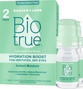 Biotrue Hydration Boost, Säilöntävapaat silmätipat kuiville silmille, Kosteuttaa välittömästi, kosteuttaa, ottaa yhteyttä Linssit ystävällisesti, virkistää ja lievittää silmien ärsytystä, 0,33 FL Oz (paketti 2)