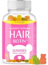 Biotiini Gummies vitamiineja 10000mcg - Biotiini täydentää terve, vahvempi, kauniit hiukset ja kynnet, ei-GMO, pureskeltava Vegaani hiukset Gummies naisille ja miehille - 60 Gummy