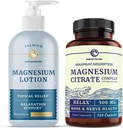 Magnesium Lotion ja magnesiumsitraatti täydentää ... Täysrunko Magnesium tuki kehon ja mielen 8 Fl Oz Topillinen Magnesium Plus 2 kuukauden toimitus Magnesium Complex pillereitä