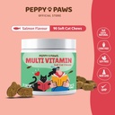Multivitamiinia kissoille 90 Pehmeät purut Omega 3, Lohiöljy, Glukosamiini, MSM, Chondroitin, CoQ10, Probiootit, B-vitamiini Complex & C .