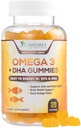 Omega 3 Fish Oil Gummies - Heart Terve Omega 3 Gummy täydentää korkea absorptio DHA & EPA, Extra Strength Joint & Brain Support, Herkullinen Orange Flavor Fish Oil Nature's Vitamiini - 120 Gummies