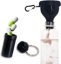 Proteiini jauhe kontti mennä Funnel alumiiniseos Mini tasku pilleri laatikko ja Carabiner Clip täydentää Funnel Cap for Water Bottle Pre harjoitus Kuntosali Mini Travel Funnels Shaker Cup