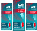Kori Krill Oil Omega 3 Supplement, Antarktis Krill Oil with Superior Imeytyminen vs Fish Oil, 1200mg Softgels, 30 Softgels, EPA & DHA (paketti 3)