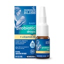 Äidin Bliss Baby Probiootit + D-vitamiini D Drops, tukee Ruoansulatuselimistön ja immuunitoiminnan*, 400 IU D-vitamiini, tukee luun kehitystä*, Vastasyntyneet+, Makuton, 0,34 Fl Oz (30 Servings)
