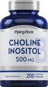 Piping Rock Koliini Inositol lisäravinteet . 500 mg. 200 kapselia... Koliinibitartraatti & Myo-Inositoli...