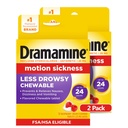 Dramamiini Pureskeltava Vähemmän Drowsy, Motion Picture Relief, Vadelma kerma maku, 12 Count, 2 pakkaus