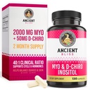 Ancient Bliss Myo & D-Chiro Inositol Supplement, 40-1 suhde, Auttaa Munasarjassa Function Tuki naisille, B8-vitamiini auttaa säätelemään Menstrual Cycle, 2050mg per Serving, 120 Vegan Kapselit