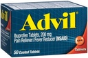 Advil Pain Reliever/Fever Reducer, 200 mg, 50 päällystettyä tablettia.