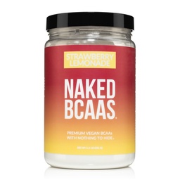 NAKED Strawberry Lemonade BCAAs Aminohapot Powder, 100% Pure 2:1:1:1 Formula, vegaaninen haarautunut ketju Aminohapot, Instantized All Natural BCAA Powder Supplement - 501 Grams, 34 Servings
