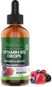 Bio Naturals B12-vitamiinin nestetippa aikuisille ja lapsille - 100% Natural Sublingual Metyylikobalamiini - Korkein imeytyminen - energia & aivojen Booster auttaa väsymys & heikkous - Wild Berry - 2 fl oz