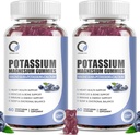 2 pakkaus Kalium Magnesium Gummies kanssa kalium Ctrate 200 mg, magnesium Glycinate 320 mg Plus kalsium, sinkki, vitamiini - kaliumlisät jalkakramppeja, sydän, lihakset terveystuki