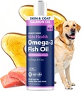 Rehelliset tassut Wild Alaskan Salmon Oil for Dogs & Cats Omega 3 Fish Oil Supplement for Skin, Takki, Joint & Heart Health