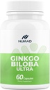 NUMAD Ginseng (600 mg) + Ginkgo Biloba (120 mg) 60 kapselia Extra Strength Nootropics Brain Support Supplement for Memory & Focus
