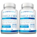 Omega-3MD - Fish Oil EPA & DHA - Parantaa kognitiivista terveyttä - 2 pullot - 6 kuukauden tarjonta