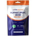 Vitamatic Pure Alpha Lipoic Acid (ALA) 600mg per Serving - 167 Servings - Ei-GMO & Gluteeniton