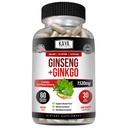 Kaya Naturals Red Panax Ginseng + Ginkgo Biloba - Nootropic Brain Supplement - Kognitiivinen ja keskittymistä tuki - aivojen Booster, Focus, ja muistin täydentää - 60 kapselia