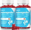 2 Pakkaus Ashwagandha Gummies L-theanine, Ashwa juuri täydentää Gummy naisille Miehet, 120 Mixed Berry Flavored Gummies