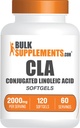 BulkSupplements.com CLA Softgels - Konjugoitu Linoleic Acid, CLA Lisäravinteet - Gluteeniton, 2 Softgels per Serving (2000mg), 120 Count (Pakkaus 1)