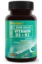 BioEmblem-vitamiini D3 K2 kapselit (5000IU ja 200 mcg) - Patentoitu MK7 ja MK4 3-in-1 Complex Support - kasvissyöjä D-vitamiini K2 täydentää hampaat, sydän, immuunijärjestelmä - ei-GMO, 90 Caps