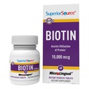 Superior Source Biotin 10 000 mikrog - Päivittäinen täydennys tukee hiusten terveyttä ja kasvua - Natural Biotin Supplement Aids Terveet kynnet ja iho - 60 sublingual Dissoling Tablets