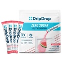 DripDrop Sugar Free Hydration Packets - Zero Watermelon - Single Serve Electrolytes Powder Drink Mix - GMO, Gluteeniton, Vegan - 32 Sticks