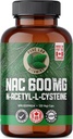 Pure Lab-vitamiinit NAC (N-asetyyli-kysteiini) 600 mg - 120 kapselia Valmistettu Kanadassa