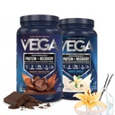 Vega Sport Premium Protein Powder Bundle, suklaa + vanilja, kasviproteiinijauhe Post Treout - Certified Vegan, kasvissyöjä, Keto-ystävällinen, Gluteeniton, Dairy Free, BCAA Aminohapot