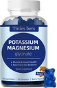 Kalium Magnesiumtikut, kaliumtikut Sokeriton lapsille, tukijalat Cramps &amp; Lihas & Heart Health, Magnesium Glycinate Gummies Paras vuodeaikaan, Vegan, ei-GMO, Berry Flavor, 60