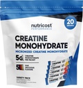 Nutricost Creatiini Monohydraatti Powder Variety Sticks (5 Flavors, 20 Servings) - Mikronized, 5 grammaa Creatiini Monohydraatti per pakkaus