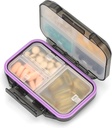 Pilleri Organizer Travel Pilleri Laatikko Vedenpitävä Lääke Case Container Supplement ja Vitamiinin haltija Pocket Pharmacy Portable Pill Storage 7 Osat laukku (musta)