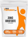 BulkSupplements.com Sinkki Orotate Powder - Sinkki Minerals Supplement, for Immune Support - Gluteeniton, 200 mg per tarjoilu, 250g (8.8 oz) (Pakkaus 1)