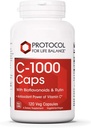 Protocol for Life Balance - C-1000 Caps kanssa Bioflavonoids ja Rutin - antioksidantti teho C-vitamiini, tukee terveen immuunijärjestelmän toimintaa, tarjoaa solusuojauksen - 120 Veg kapselia