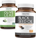Olive Leaf & Black Seed Oil (3-kuukautinen toimitus) Olive Leaf -uuteen (120 kapselia) kuuluva lehti ja siemenöljy (180 kapselia) Kylmäpuristettu Nigella Sativa Cumin -siemen