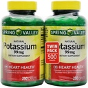 Spring Valley Kalium 99 mg, kaliumglukonaatti 595 mg (250, 2 pakkaus)