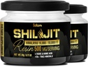 Shilajit Pure Himalayan Organic with Fulvic Acid, Hummerihappo, ja 85+ Trace Minerals - Tuki energiantuotantoon, Immunojärjestelmä & Kognitiivinen terveys - 2Packs 20g for 80 Servings