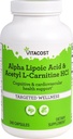 Vitacost Alpha Lipoic Acid & Acetyl L- karnitiini HCl -- 700 mg - 240 kapselia