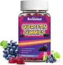 Quercetin Gummies 1200MG, Quercetin Gumies bromelaiini, Sinkki C-vitamiini, Quercetin täydentää Gumies for Adult & Kid, 60 Vegan Gummies