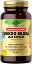 Solgar Ginkgo Biloba Leaf Extract - 180 Vihanneskapselit - Standardoitu Full Potency (SFP) - Ei-GMO, Vegaani, Gluteeniton, Maitotuotteeton, Kosher, Halal - 180 tarjoilua