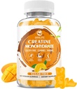 Kreatiini Monohydraatti Miehet ja naiset, purukumi Creatiini Monohydraatti lihasten vahvuus, lihasrakentaja, energia Boost, sokeriton, vegaaninen, mango maku 60