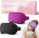 2PCS Cold Eye Mask: Jäähdytys silmänaamio Puffy silmät, päänsärky, migreenit Relief - kylmä compress pimeät ympyrät, väsyneet silmät, leikkauksen jälkeen - Uudelleen käytettävä Gel Ice Pack, painotettu uninaamio(musta, purppura)